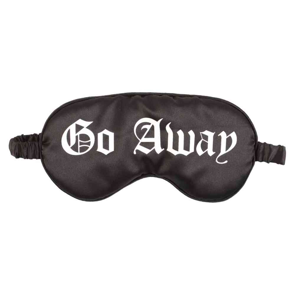Something Different - Go Away Gothic Satin Schlafmaske - Schwarz
